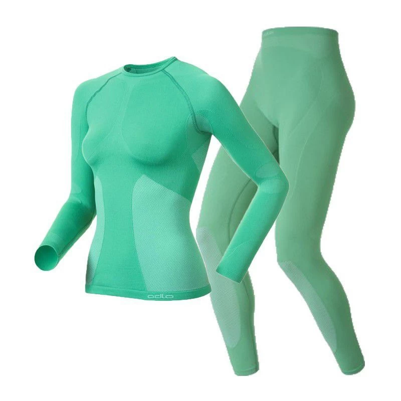 Odlo Dames Set Shirt L/s + Broek Evolution | Groen